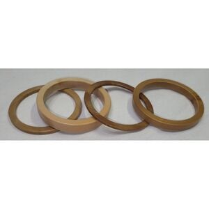 4 Faux Natural Wood Resin Bangle Bracelet Set Women Brown Stackable Retro